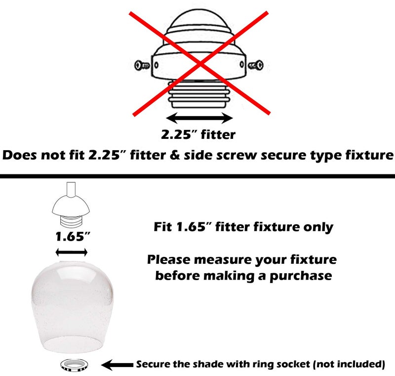 LEDUPDATES Seeded Bubble Glass Lamp Shade, LEDupdates 3 Pack Oversize Clear Globe Seeded bubble Finish for Light Fixture Glass replacement - Image 2